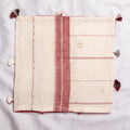 Set di 2 copricuscini federe in cotone colore rosso e bianco 30x30CM