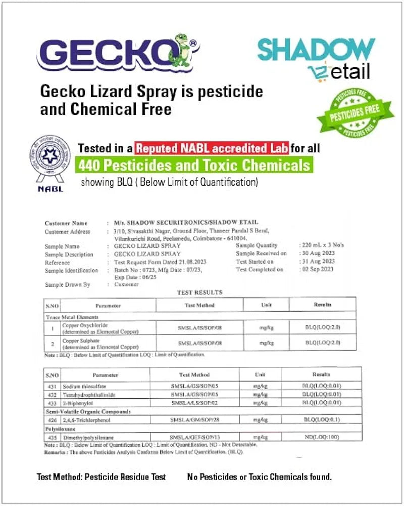 Lizard Repellent Spray